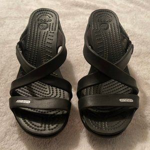 Crocs block heel sandals